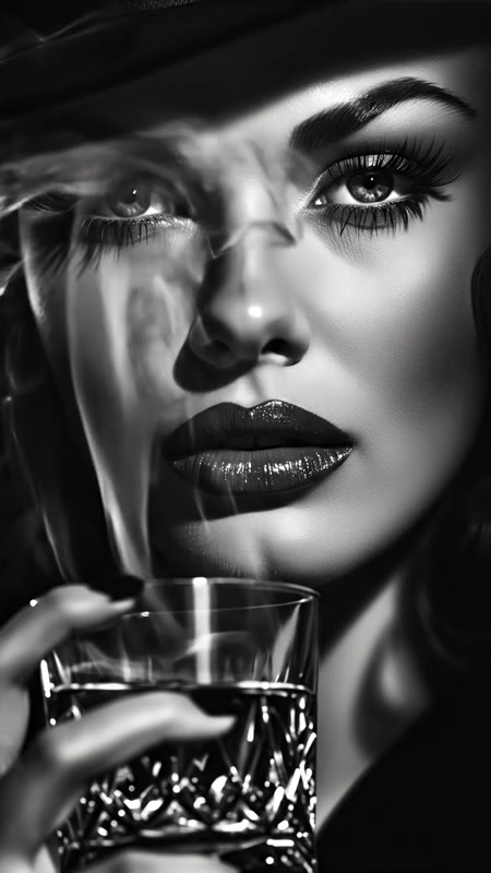 Elegant Woman with Glass