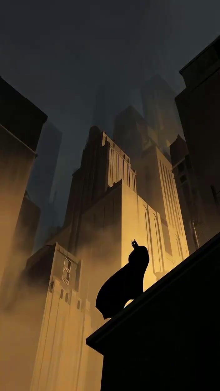 Silhouetted Cat Overlooking Cityscape