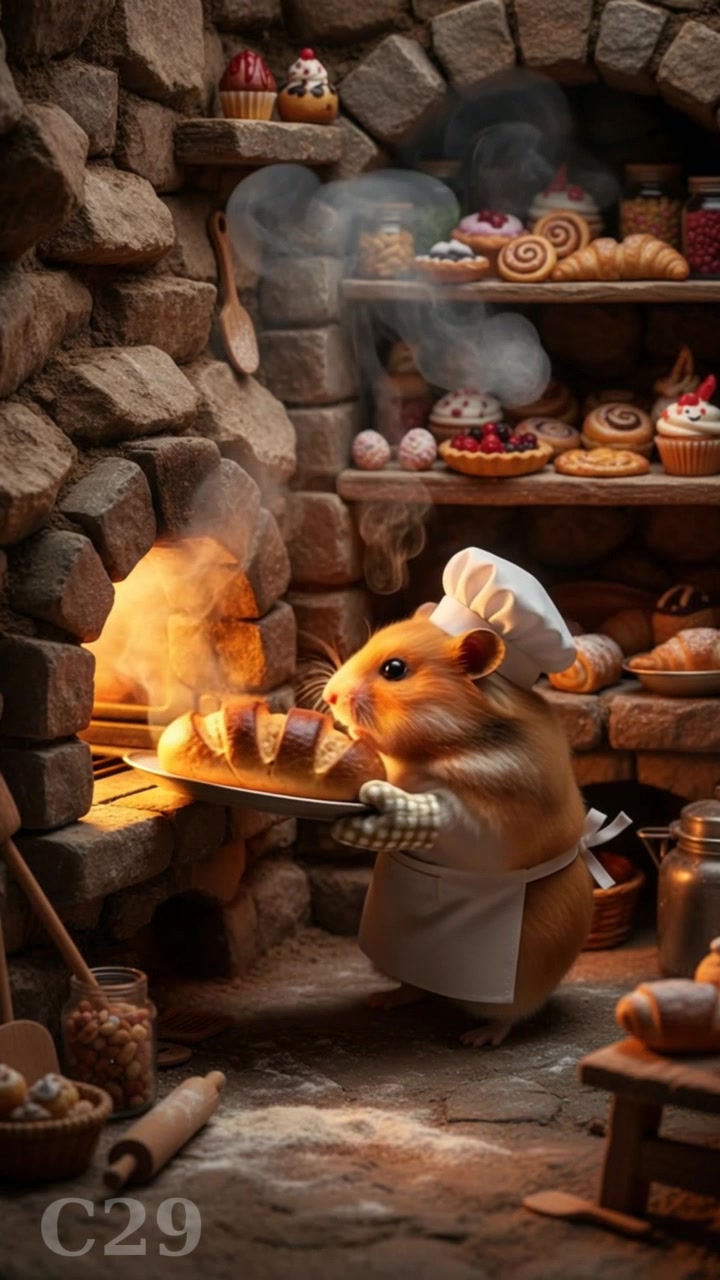 Hamster Baker in Stone Oven