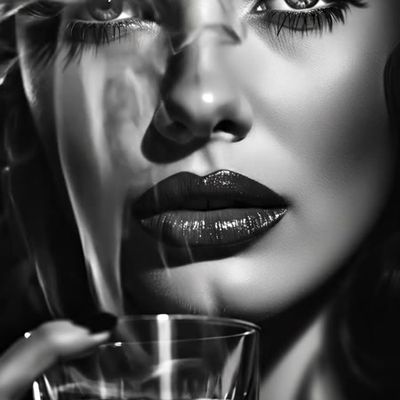Elegant Woman with Glass