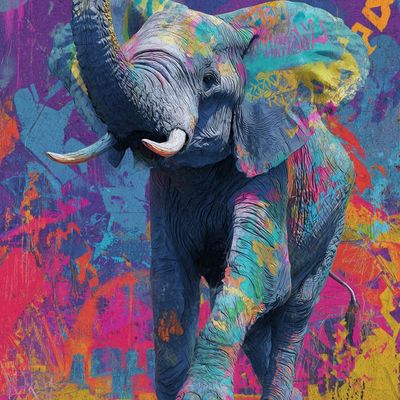 Colorful Elephant Graffiti
