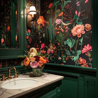 Elegant Floral Bathroom