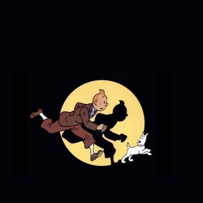 Tintin Flying Through the Moon
