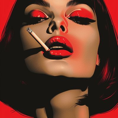 Red Lips and Cigarette