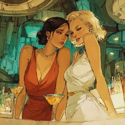 Fashioned Ladies at the Bar