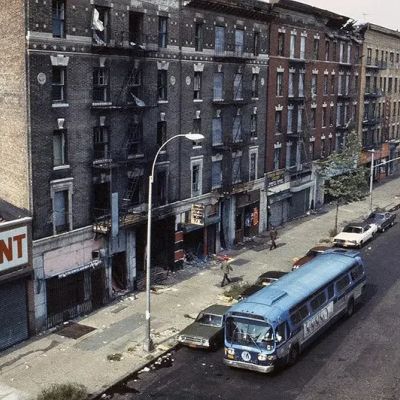 Urban Decay: Abandoned Bus Amid Ruins