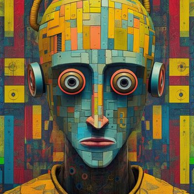 Colorful Robot Head