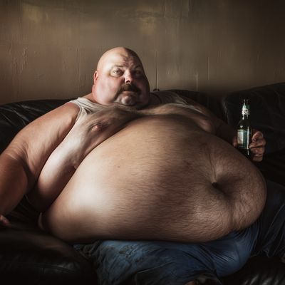 Fat Man on Couch