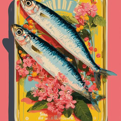 cassieottart sardines in a rectangular tin container with an ar b122cd08 13e3 4b5b b032 761aad877ccc