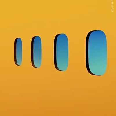 Four oval windows against orange backdrop