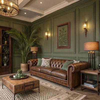 Elegant Green Panelled Living Room