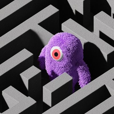 Purple Plush in Maze