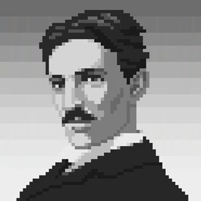 Pixelated Portrait of Nikola Tesla