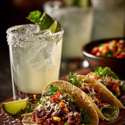 image premium taco tuesday bar promotion, margarita glass with lime salt rim, lowball glass ,three g...