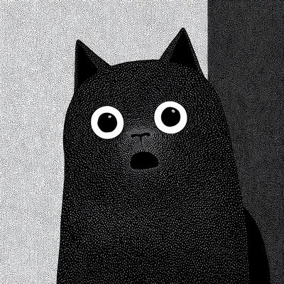 Surprised Black Cat