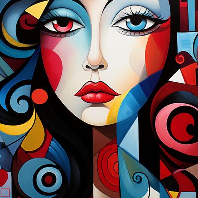 Abstract Portrait with Bold Colors
