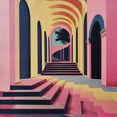 Colorful Archway Steps