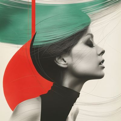 Abstract Portrait with Color Blocks
