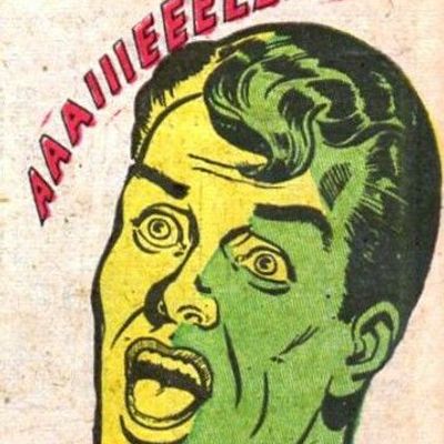 Scared Green Man
