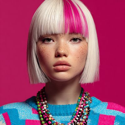Brightly Colored Hair and Bold Jewelry