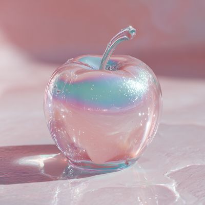 Glass Apple Reflecting Rainbow