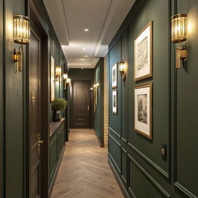 Elegant Dark Green Hallway