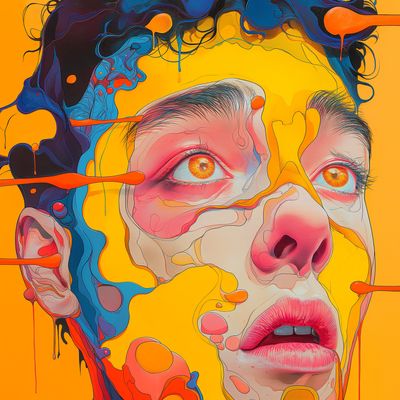 Abstract Expressionist Face
