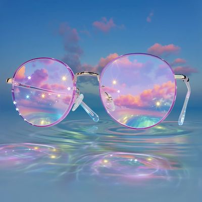 Dreamy Glasses Over Water