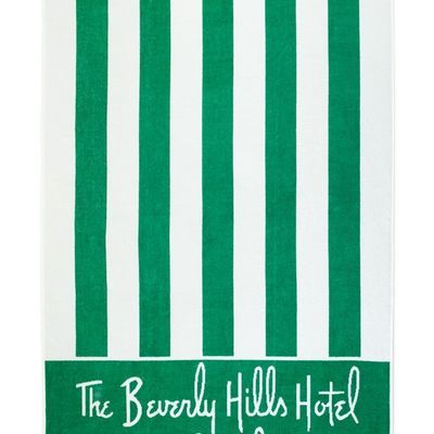 Beverly Hills Hotel Striped Towel beverly hills hotel towel striped green