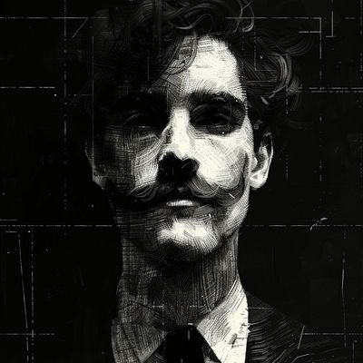 Abstract Ink Portrait
