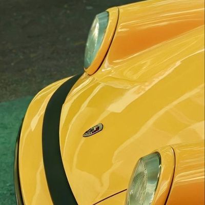 Yellow Sports Car Hood