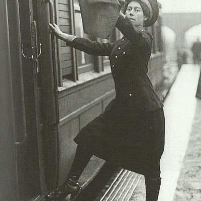 Woman Boarding Train