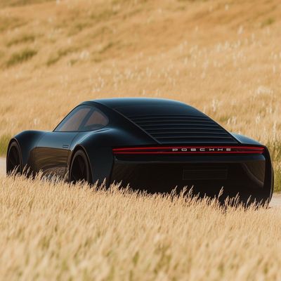Porsche Concept Car in Wheat Field