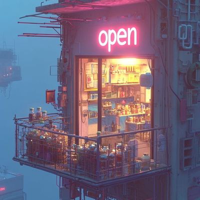 Futuristic Neon Bar