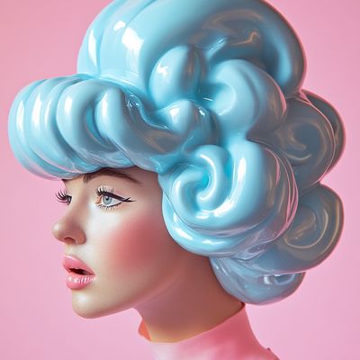 Giant Blue Balloon Hair