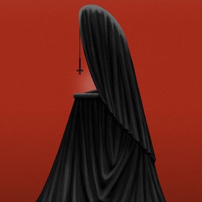 Shadowed Figure with Cross