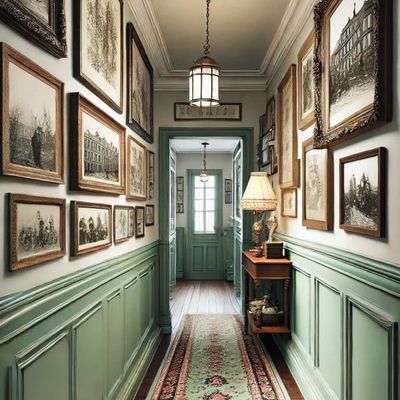 Elegant Hallway with Framed Artwork
