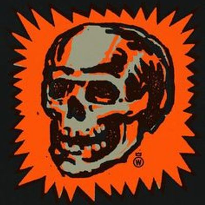Skull with Orange Burst skull orange burst danger intensity