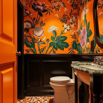 Bold Floral Bathroom