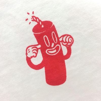 Red Cartoon Character on White Background
