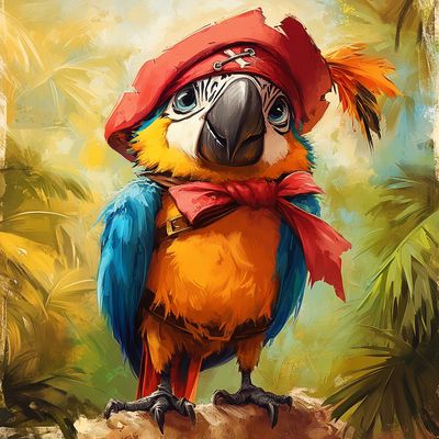 Pirate Parrot in Colorful Art