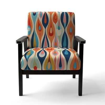 Mid-century Modern Armchair with Abstract Pattern