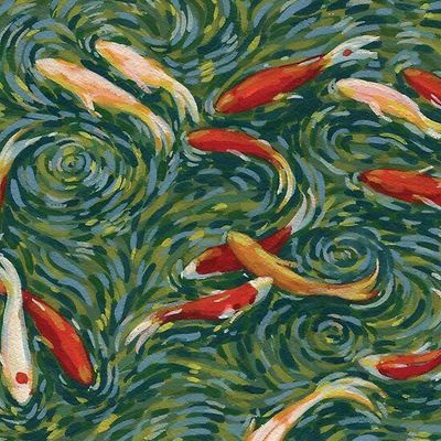 Koi Fish in Whirlpools