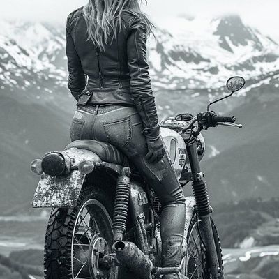 Motorcycle Rider in Leather