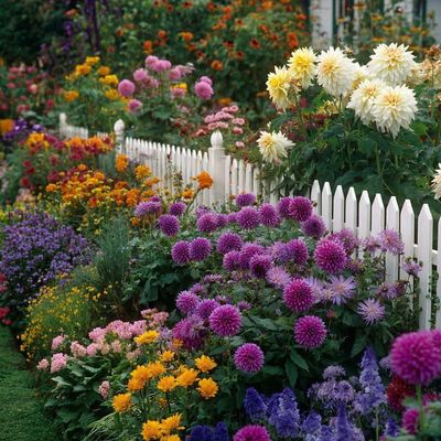 Colorful Dahlia Garden