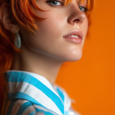 iquepg Portrait of Nami from One Piece with short orange hair a 3a603151 393e 4b03 9fa1 08fd67fe967c