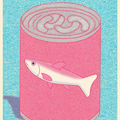 Pink Fish in Can