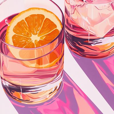 Sliced Orange in Pink Glass