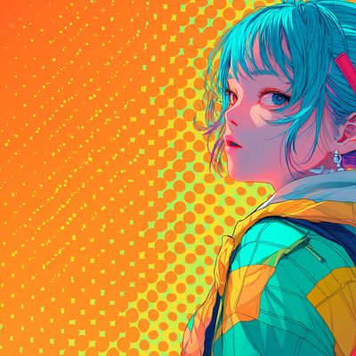 Vibrant Cyberpunk Girl