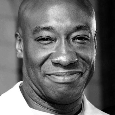 Smiling man with bald head